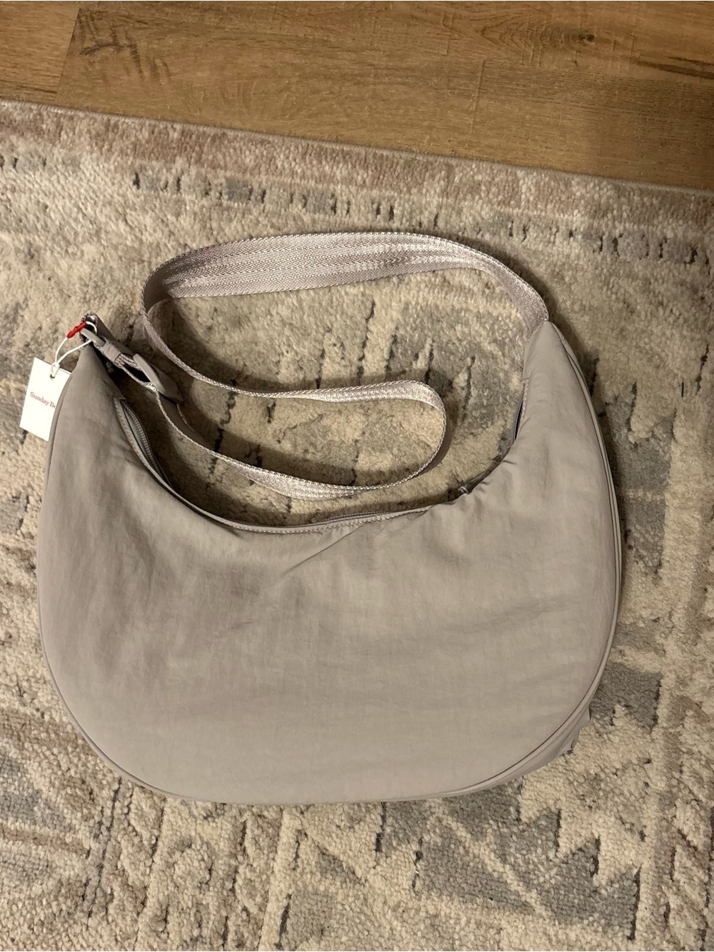 NWT Aritzia Sunday Best Neutral Crescent Shoulder Bag in Light Taupe